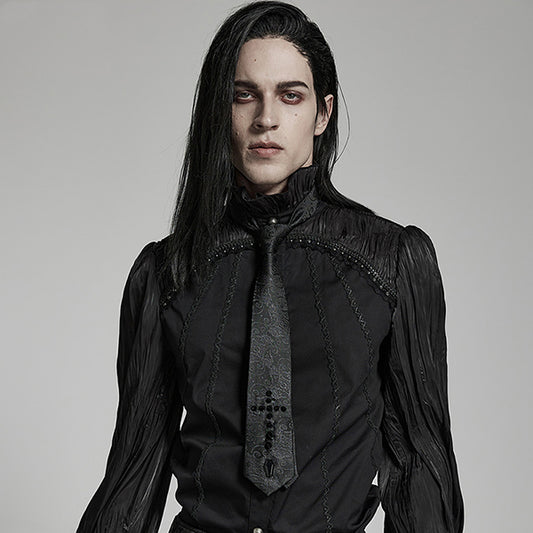 Punk Rave 'Damon' Jacquard Cross necktie