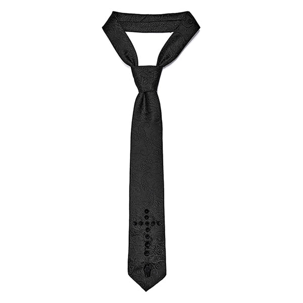 Punk Rave 'Damon' Jacquard Cross necktie