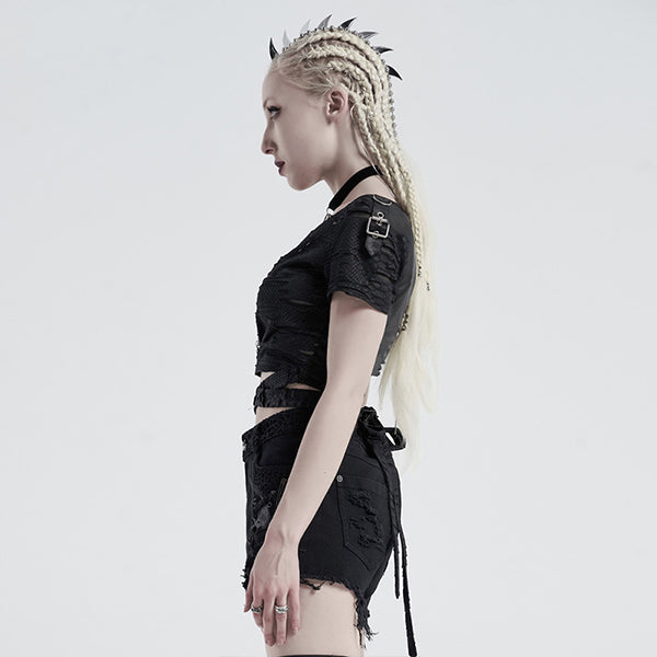 Punk Rave 'Arnica' bandage crossover T-Shirt