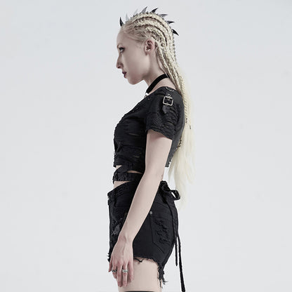 Punk Rave 'Arnica' bandage crossover T-Shirt