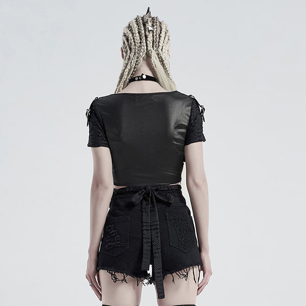 Punk Rave 'Arnica' bandage crossover T-Shirt