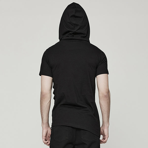 Punk Rave 'Rhamnus' Perspective hooded T-Shirt