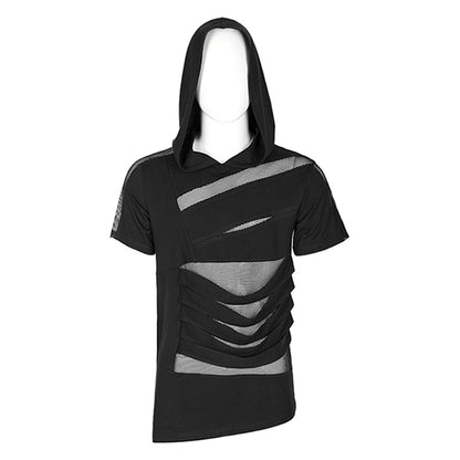 Punk Rave 'Rhamnus' Perspective hooded T-Shirt