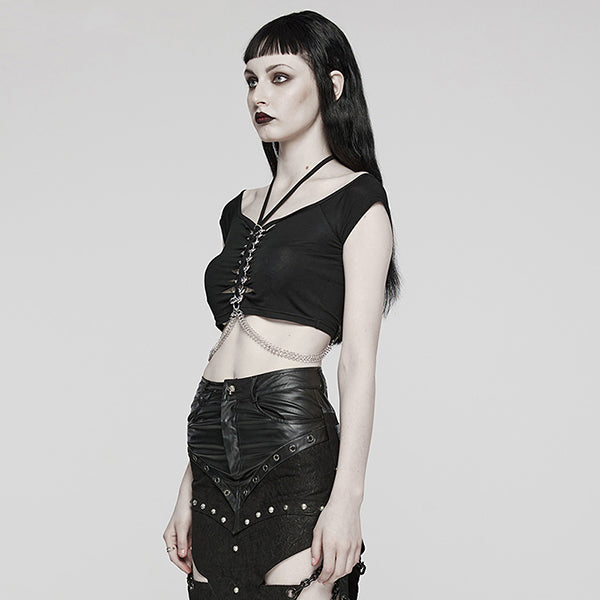 Punk Rave 'Nerium' halterneck T-Shirt