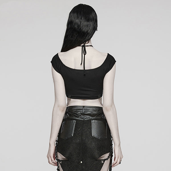 Punk Rave 'Nerium' halterneck T-Shirt