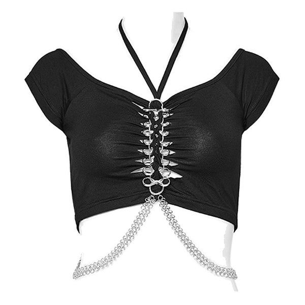 Punk Rave 'Nerium' halterneck T-Shirt