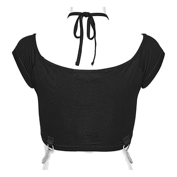 Punk Rave 'Nerium' halterneck T-Shirt