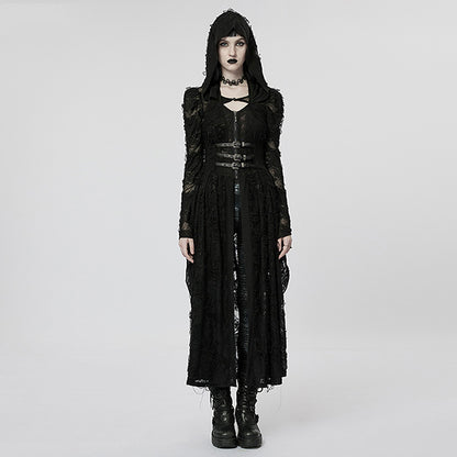 Punk Rave 'Lantana' Gothic Rose hooded dress coat