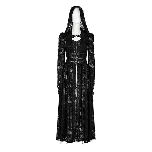 Punk Rave 'Lantana' Gothic Rose hooded dress coat