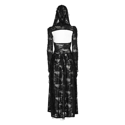 Punk Rave 'Lantana' Gothic Rose hooded dress coat