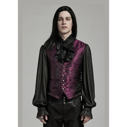 Punk Rave  ‘ August Rouge ‘ formal jacquard waistcoat (red)