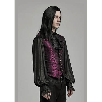 Punk Rave  ‘ August Rouge ‘ formal jacquard waistcoat (red)