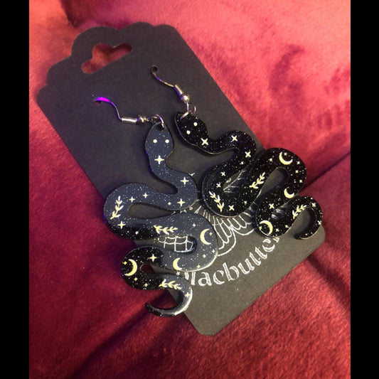 blacbutterflies Acrylic Black Snake earrings