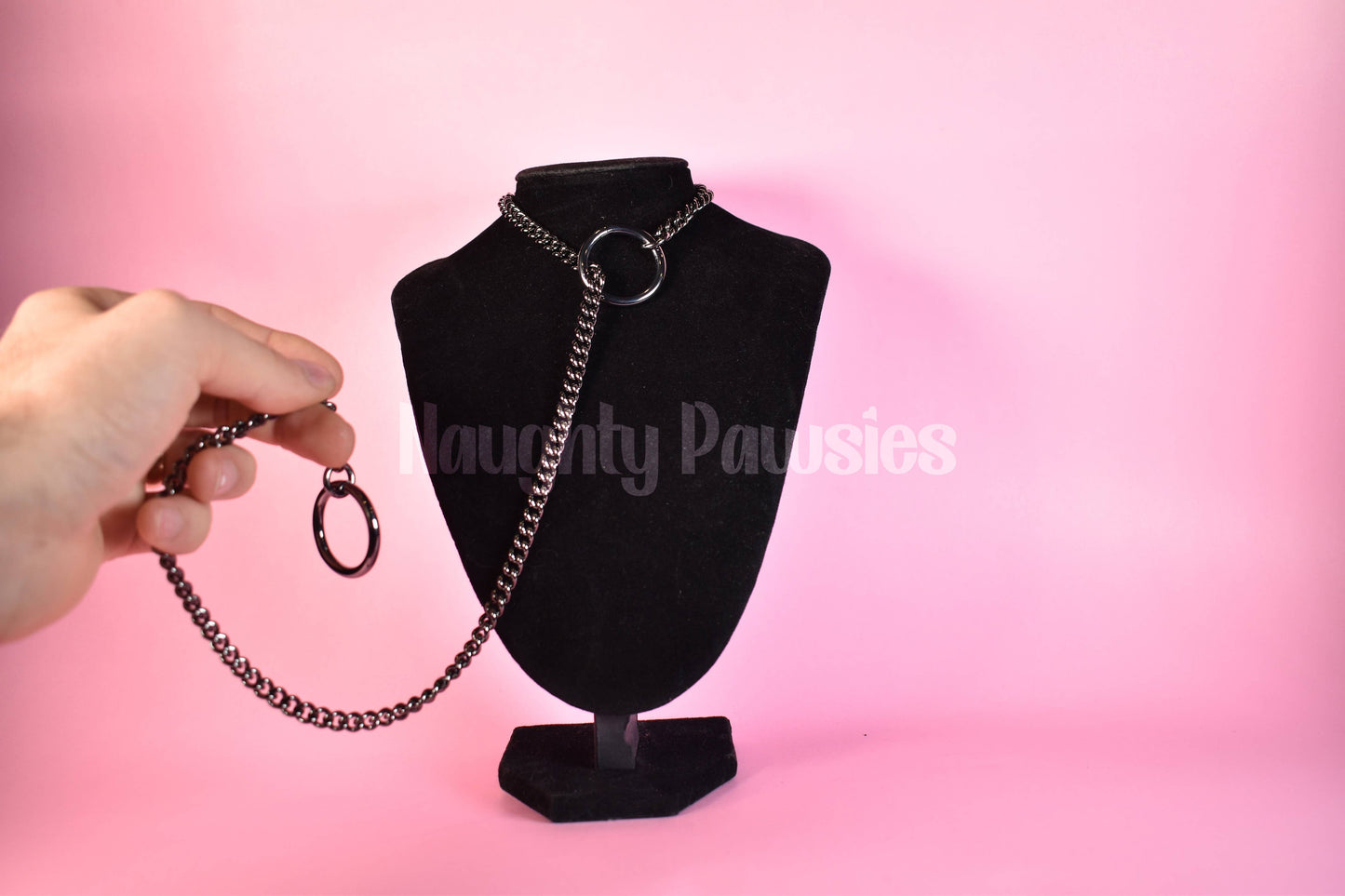 Naughty Pawsies Gunmetal Circle Slip Chain
