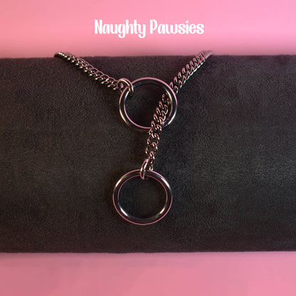 Naughty Pawsies Gunmetal Circle Slip Chain