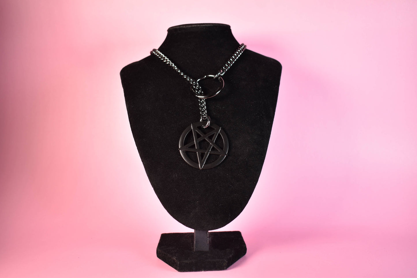 Naughty Pawsies Black Pentagram Ring Slip Chain