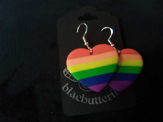 Blacbutterflies Rainbow heart earrings