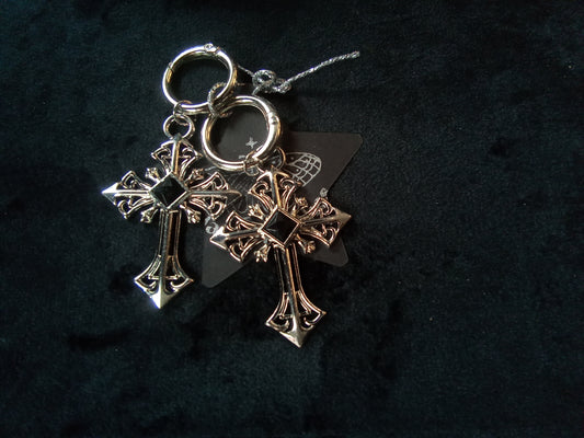Blacbutterflies cross and black jewel boot charms