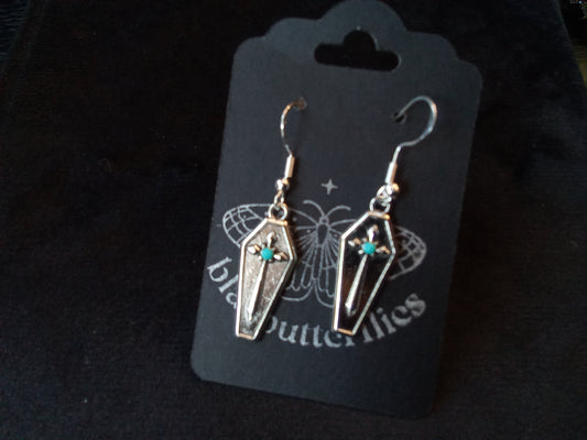 Blacbutterflies ' Coffin Turquoise' earrings