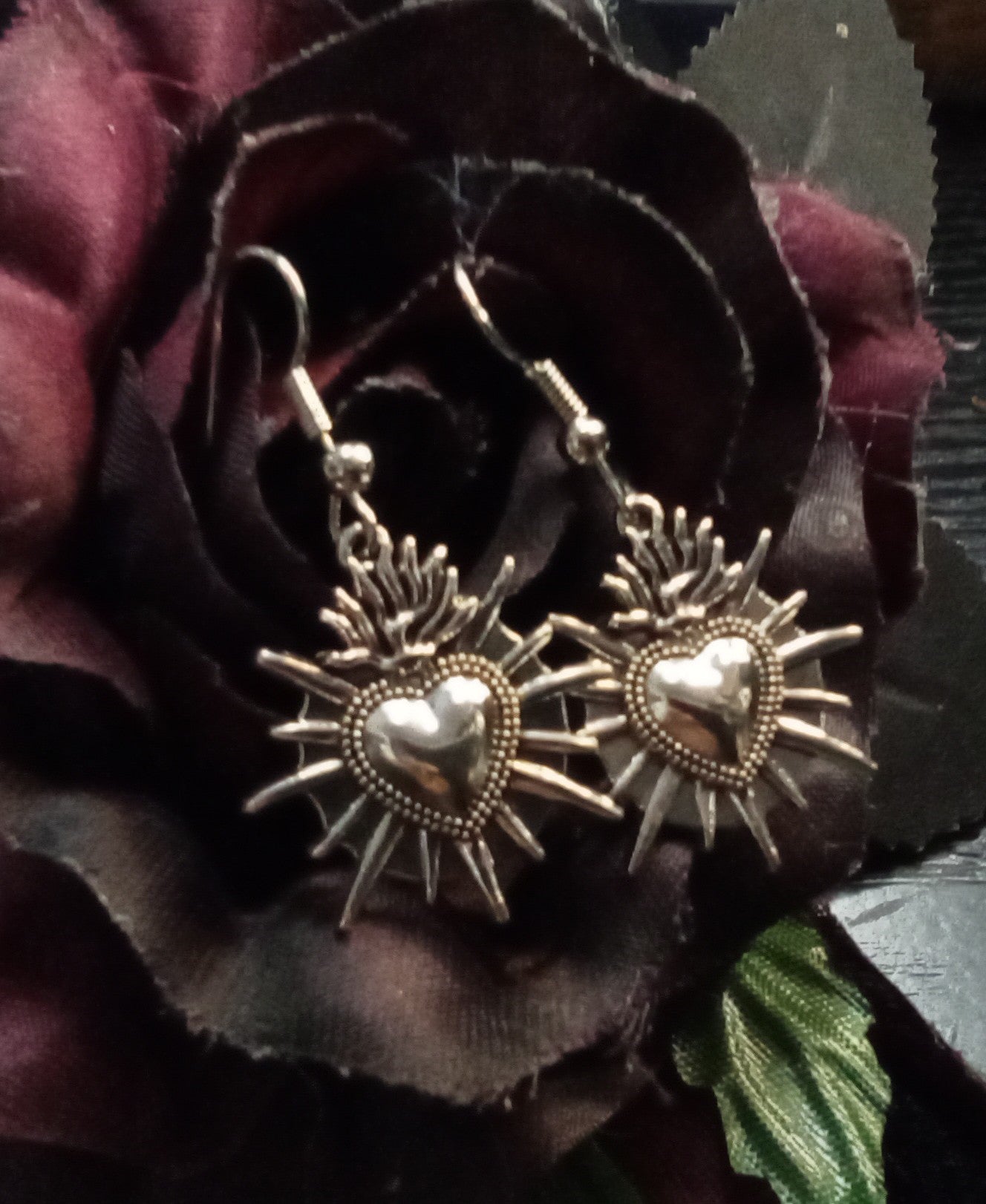 Blacbutterflies Sacred Heart Earrings