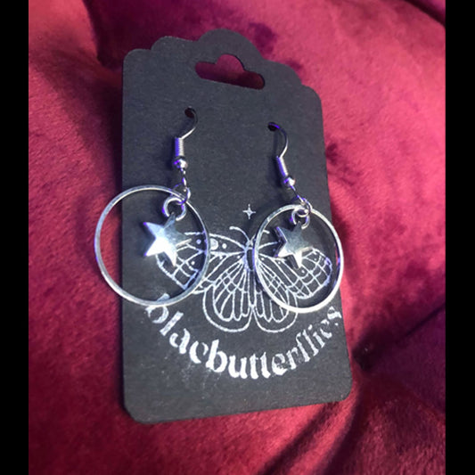 blacbutterflies Stars In Hoop earrings